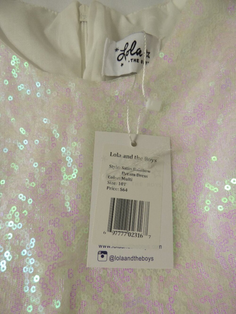 NWT Lola + The Boys Satin Rainbow Dream Dress, Size 10 - Picture 3 of 4